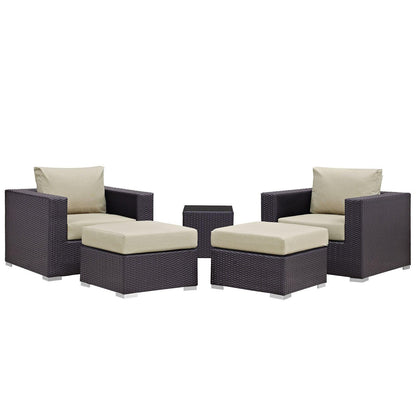 Modway Convene 5 Piece Outdoor Patio Sectional Set, EEI-2201 FredCo