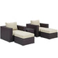 Modway Convene 5 Piece Outdoor Patio Sectional Set, EEI-2201 FredCo