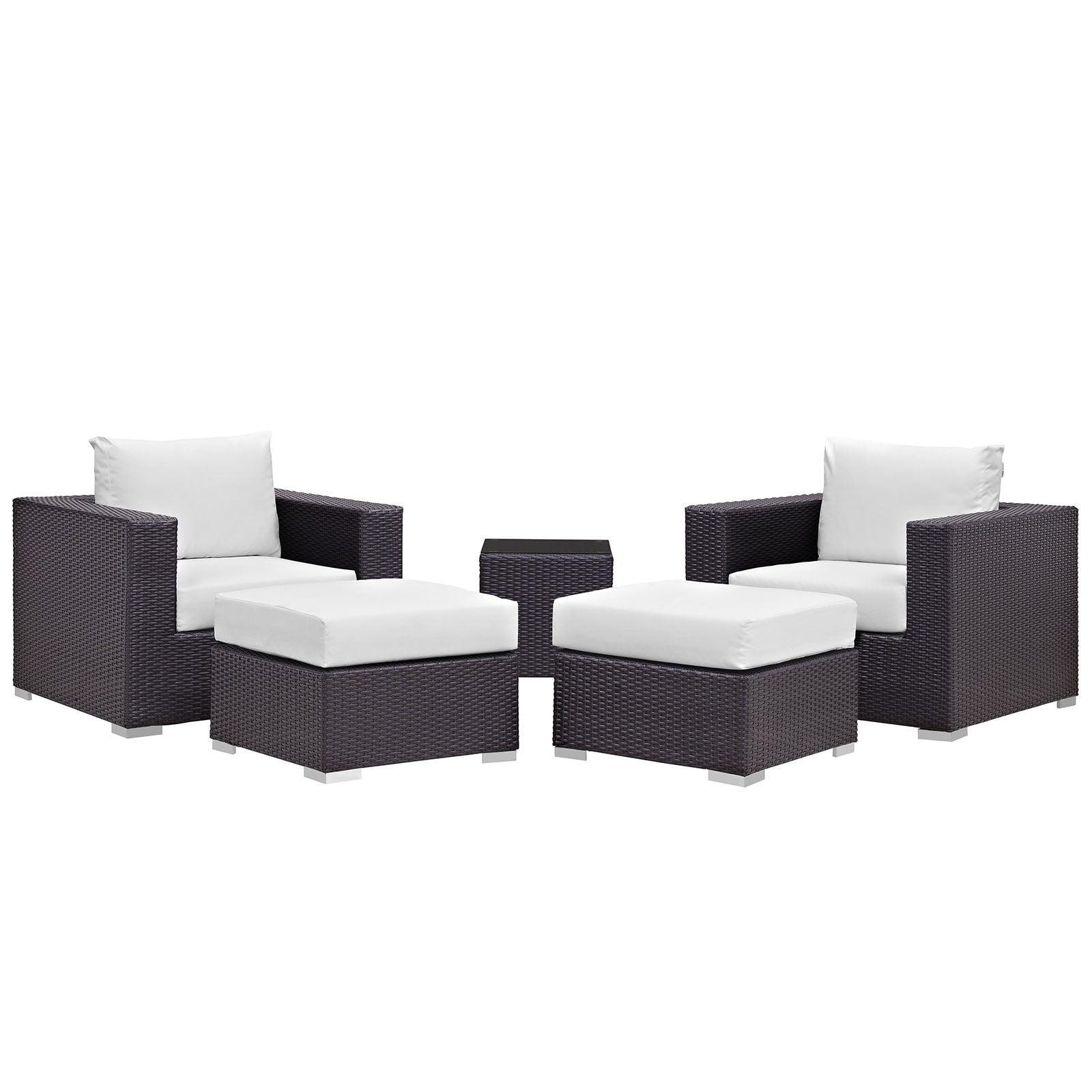 Modway Convene 5 Piece Outdoor Patio Sectional Set, EEI-2201 FredCo