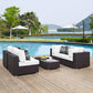 Modway Convene 5 Piece Outdoor Patio Sectional Set, EEI-2356 FredCo