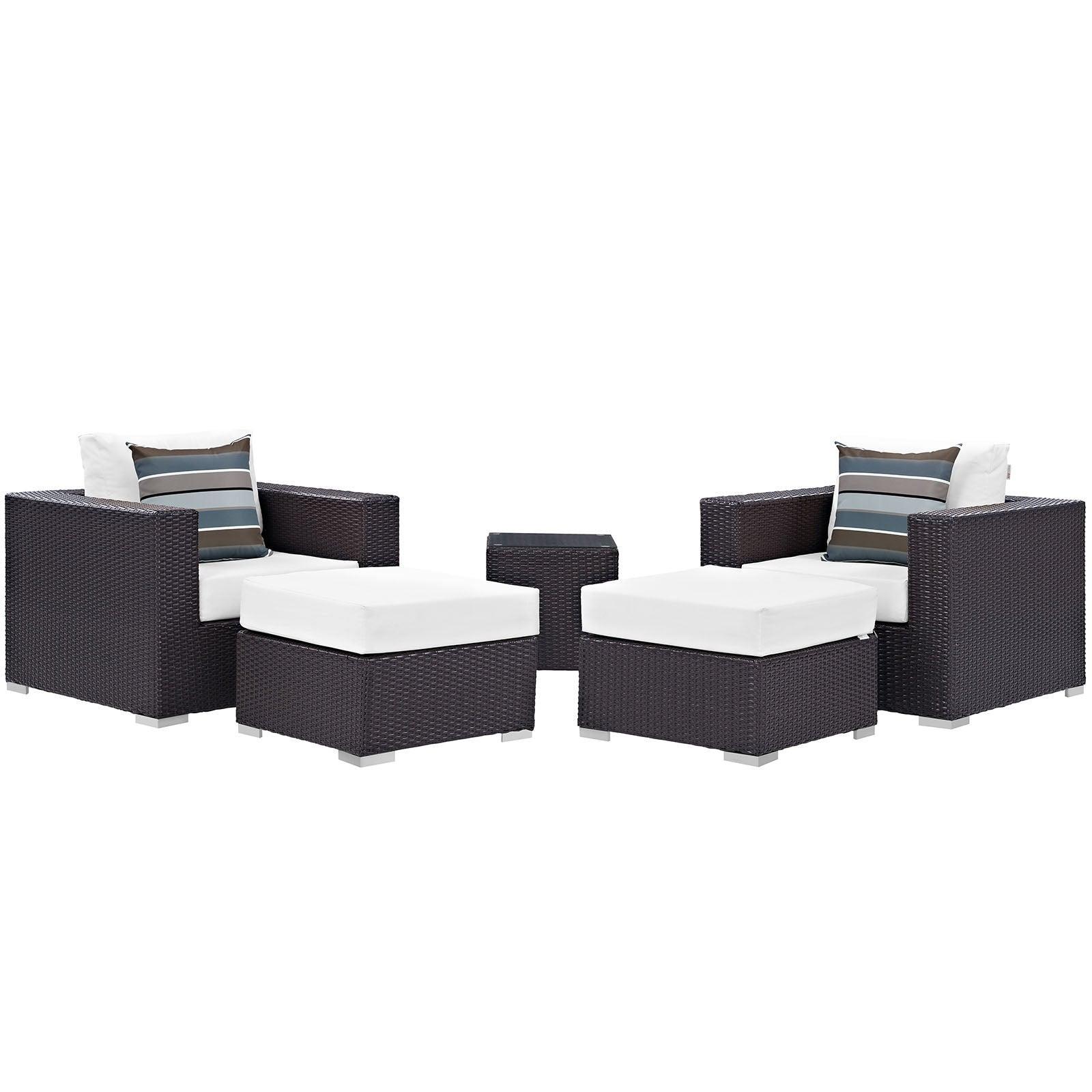 Modway Convene 5 Piece Outdoor Patio Sectional Set, EEI-2366 FredCo