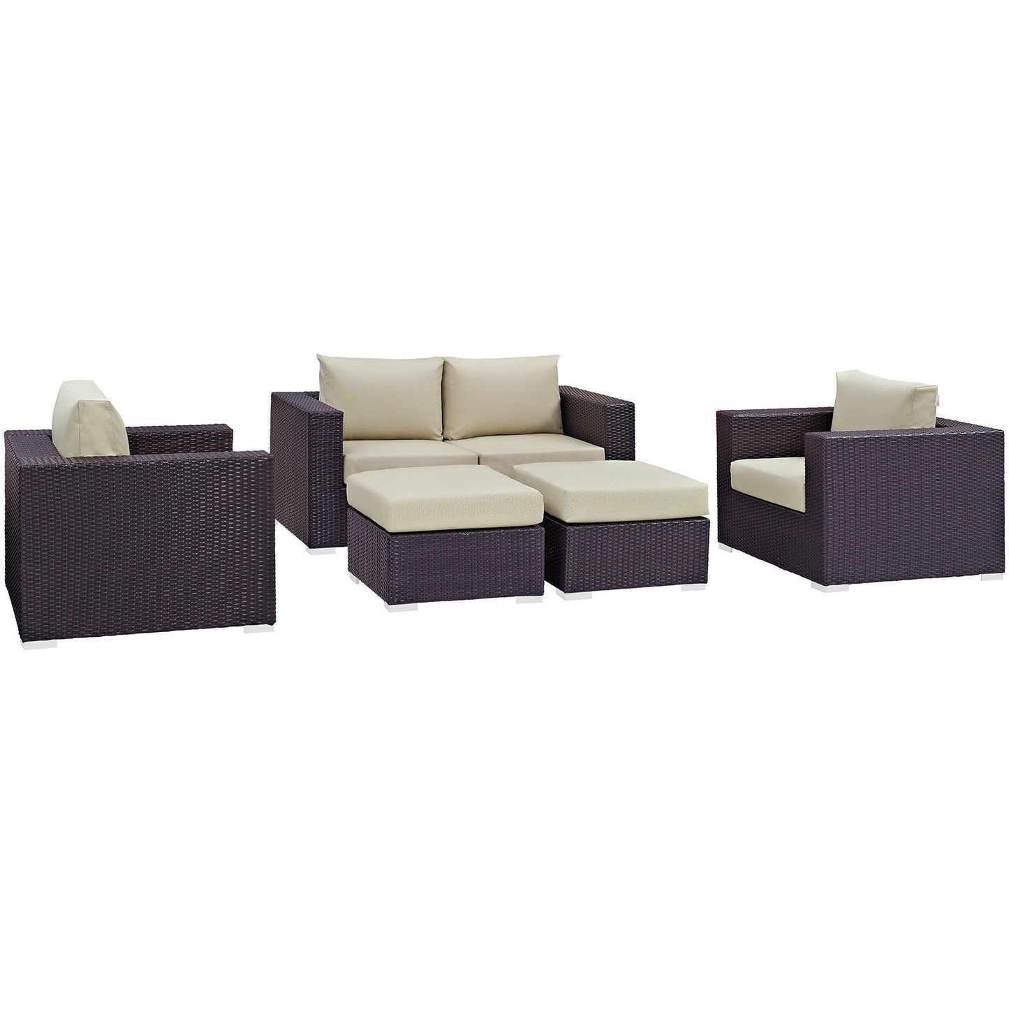 Modway Convene 5 Piece Outdoor Patio Sofa Set FredCo