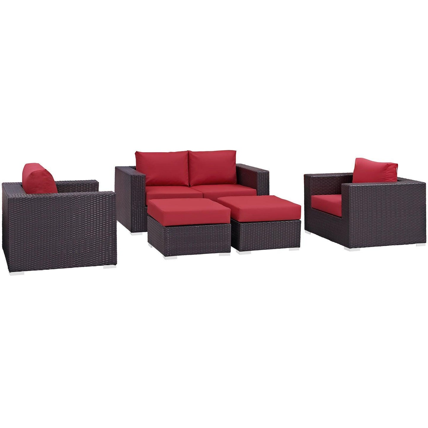 Modway Convene 5 Piece Outdoor Patio Sofa Set FredCo