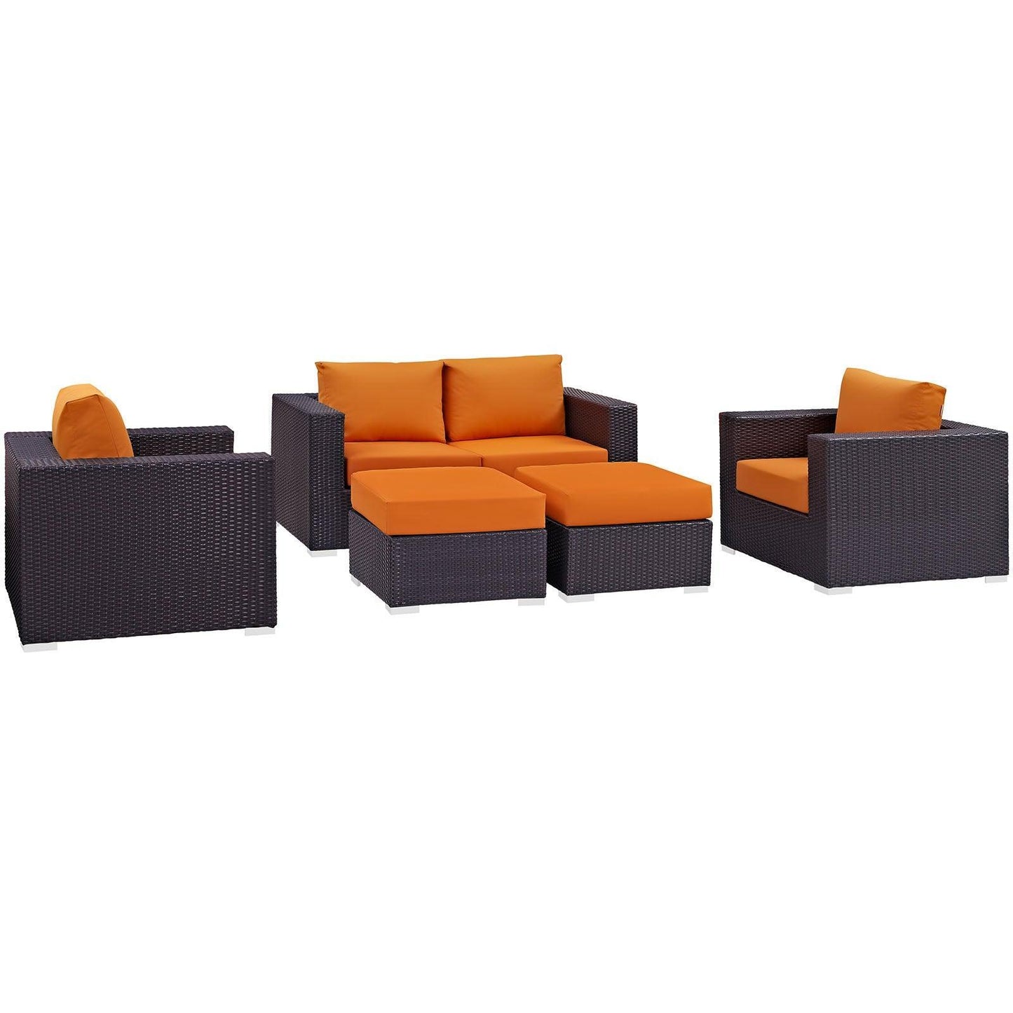 Modway Convene 5 Piece Outdoor Patio Sofa Set FredCo