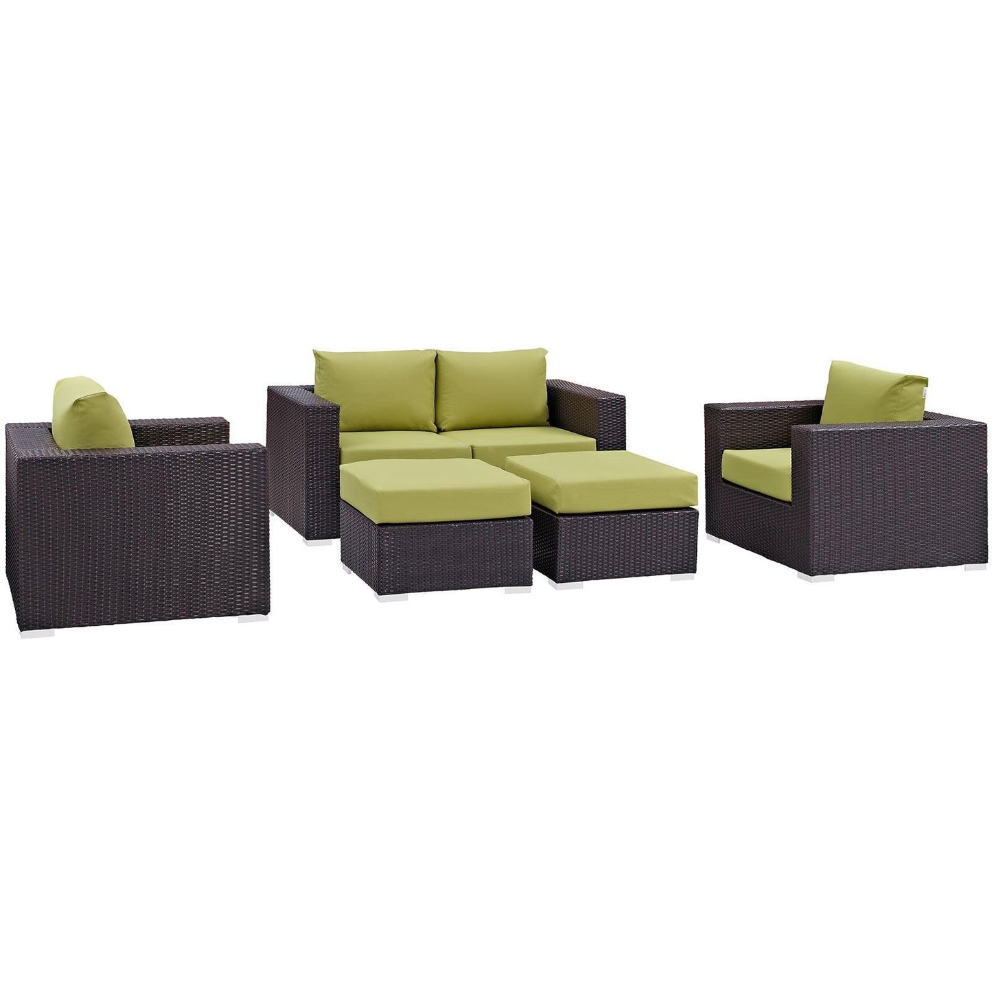 Modway Convene 5 Piece Outdoor Patio Sofa Set FredCo