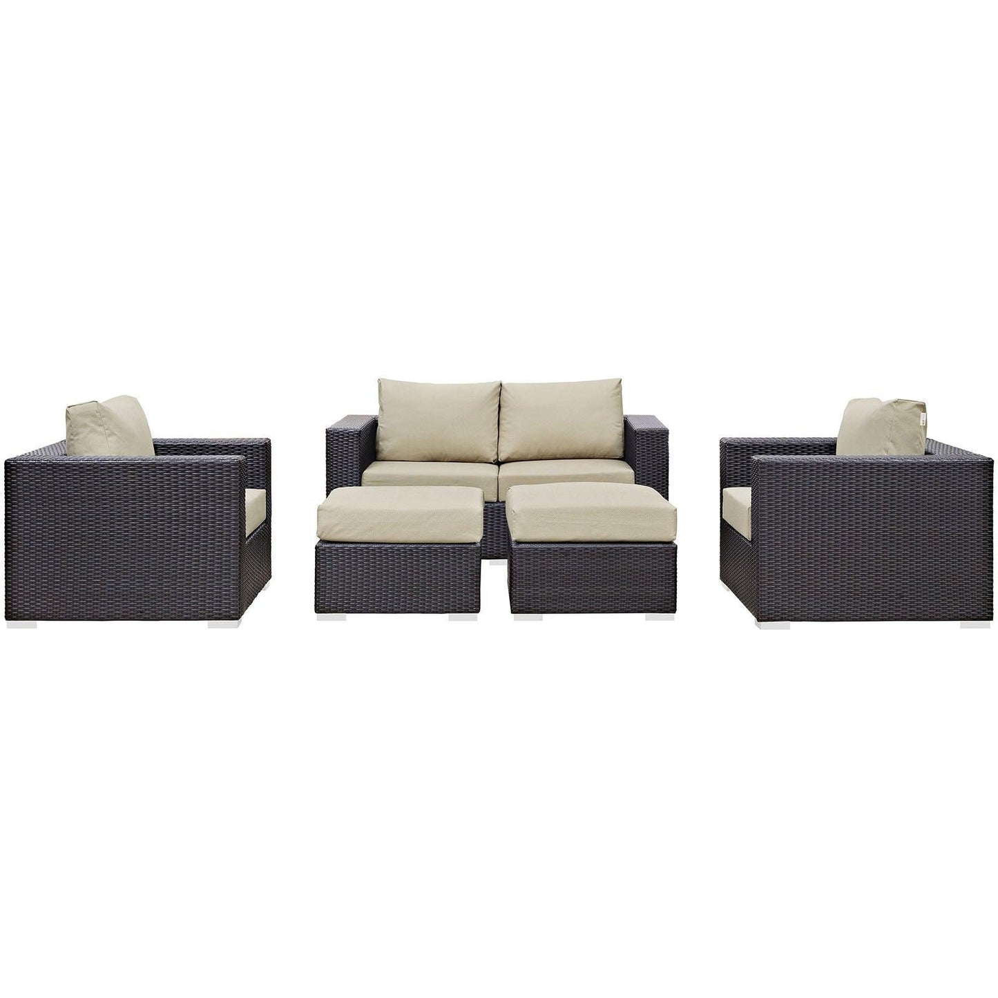 Modway Convene 5 Piece Outdoor Patio Sofa Set FredCo