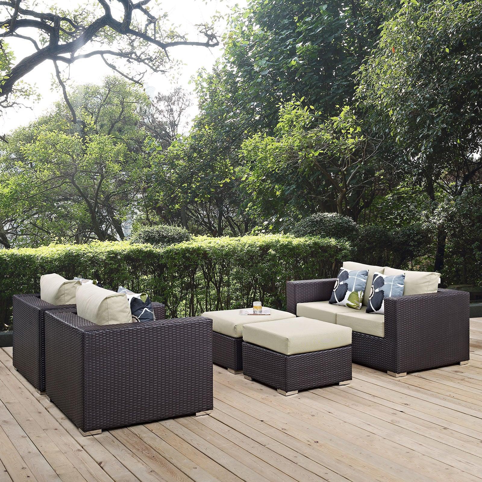 Modway Convene 5 Piece Outdoor Patio Sofa Set, EEI-2351 FredCo