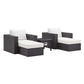 Modway Convene 5 Piece Set Outdoor Patio with Fire Pit FredCo