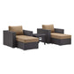 Modway Convene 5 Piece Set Outdoor Patio with Fire Pit FredCo