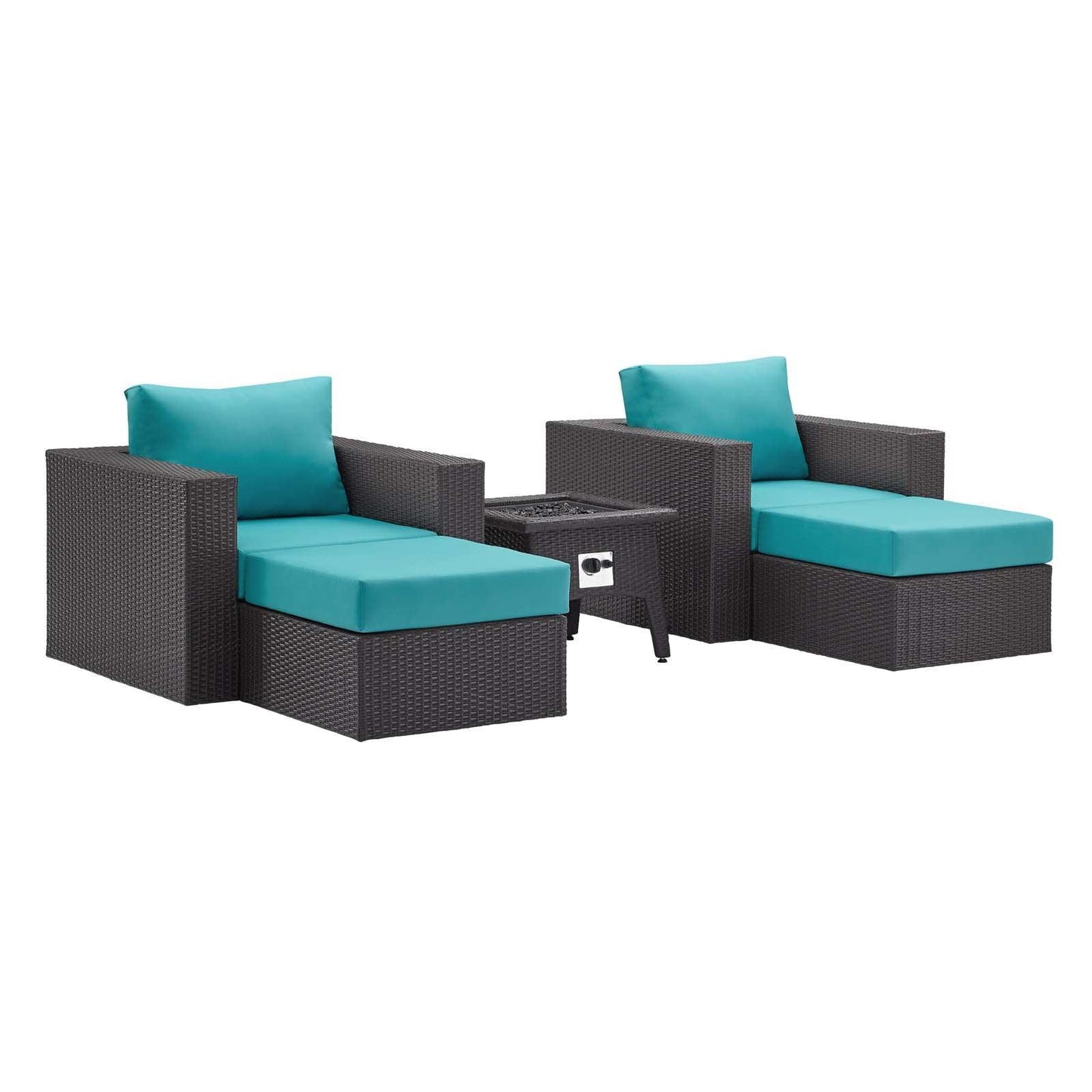 Modway Convene 5 Piece Set Outdoor Patio with Fire Pit FredCo