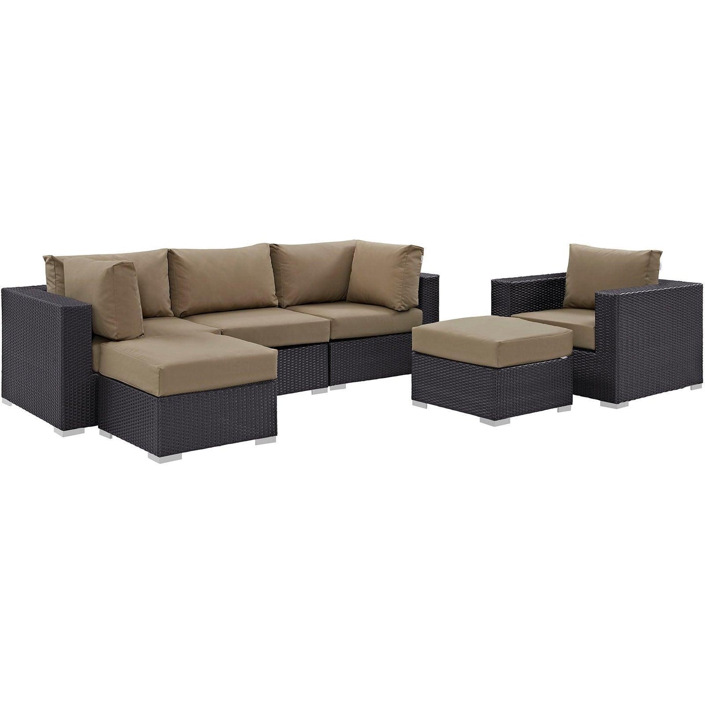 Modway Convene 6 Piece Outdoor Patio Sectional Set FredCo