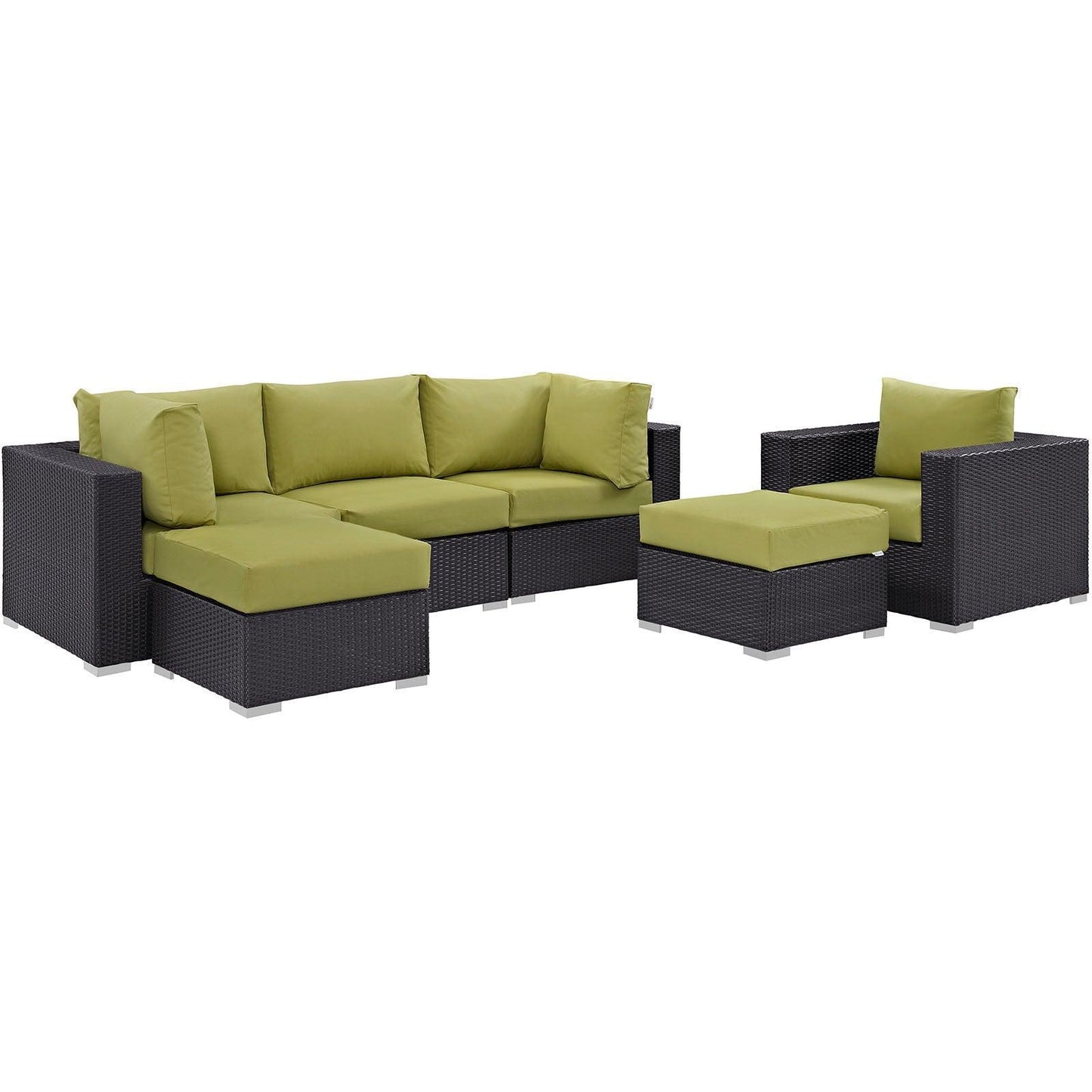Modway Convene 6 Piece Outdoor Patio Sectional Set FredCo