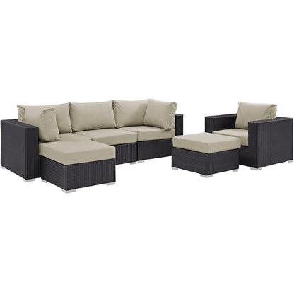 Modway Convene 6 Piece Outdoor Patio Sectional Set FredCo