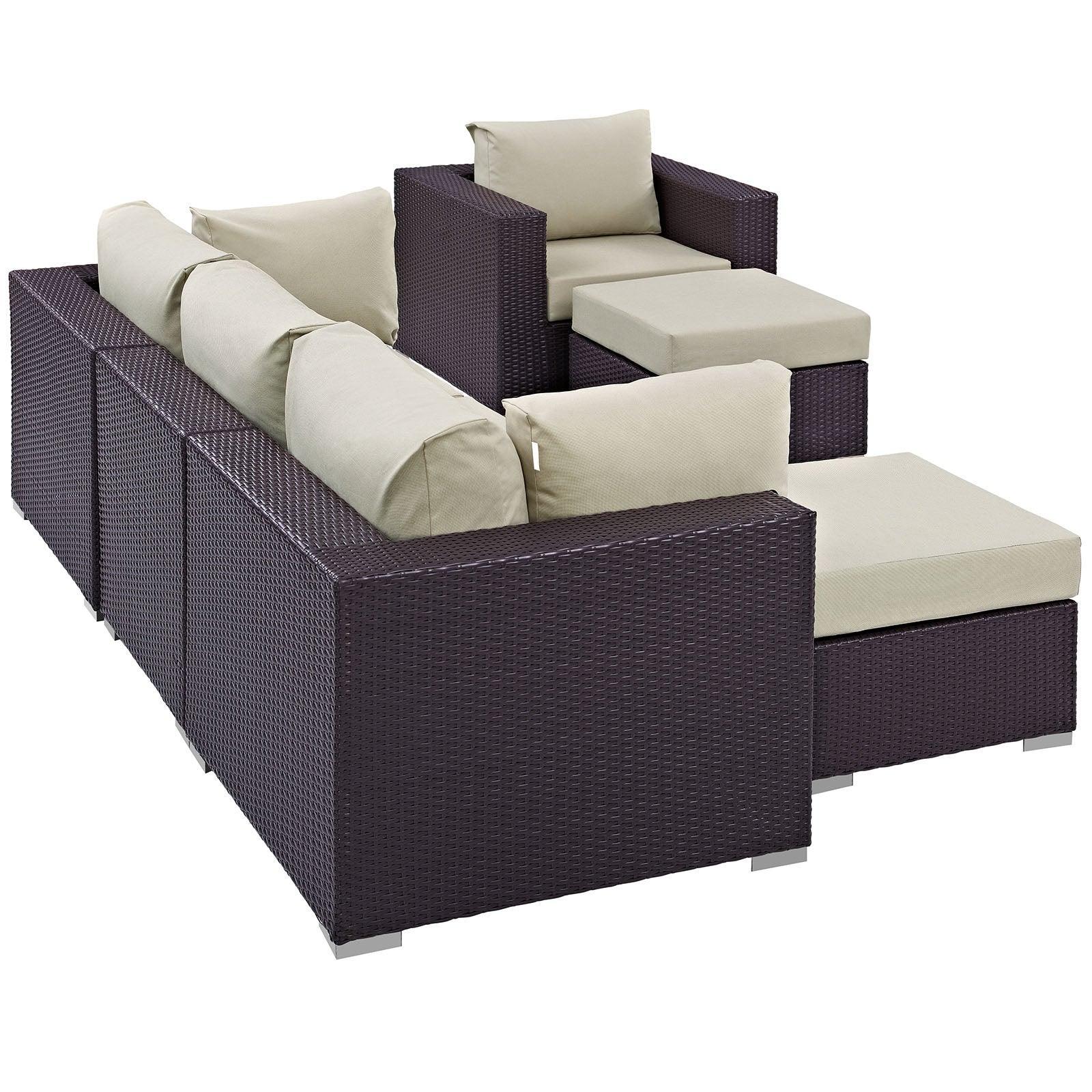 Modway Convene 6 Piece Outdoor Patio Sectional Set FredCo