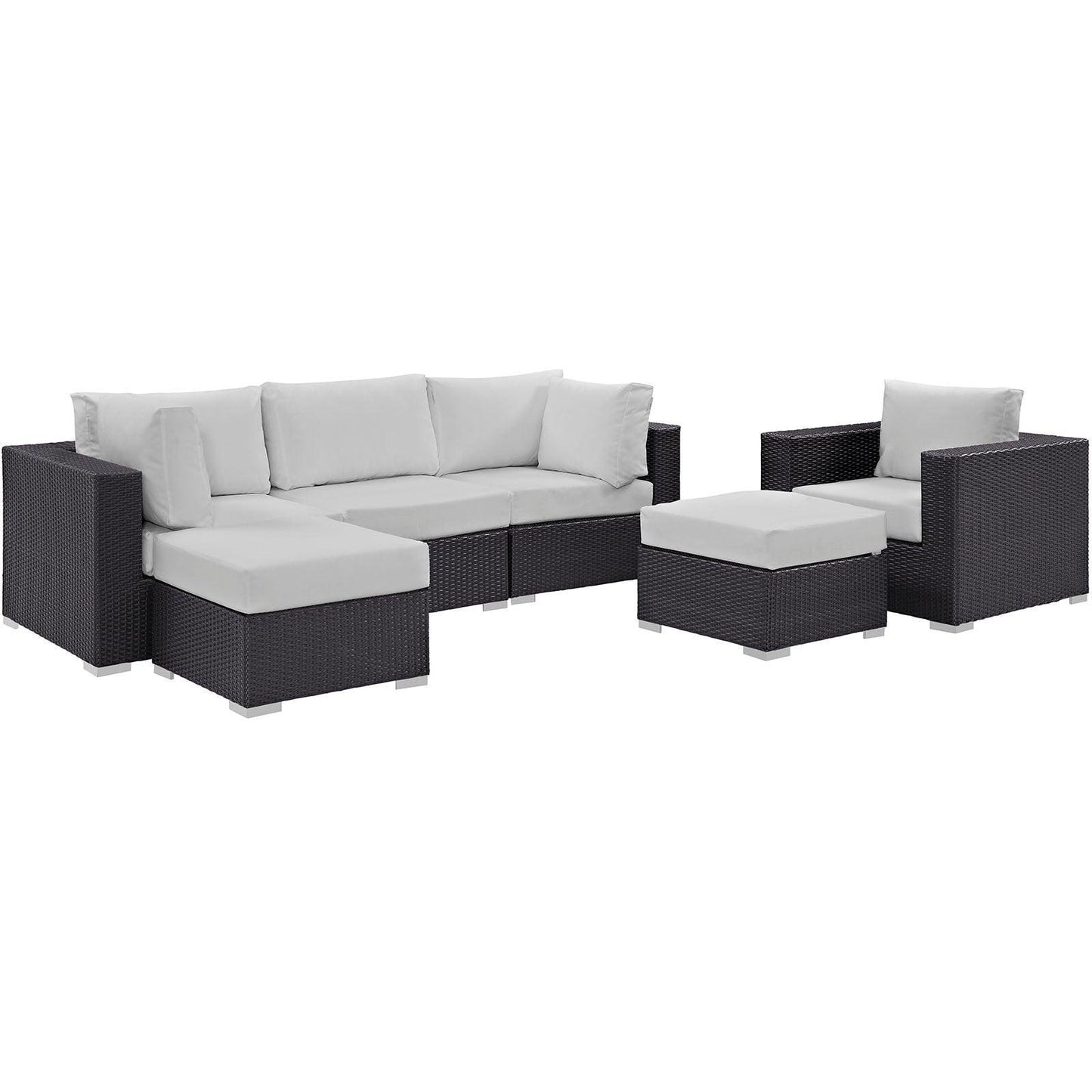 Modway Convene 6 Piece Outdoor Patio Sectional Set FredCo