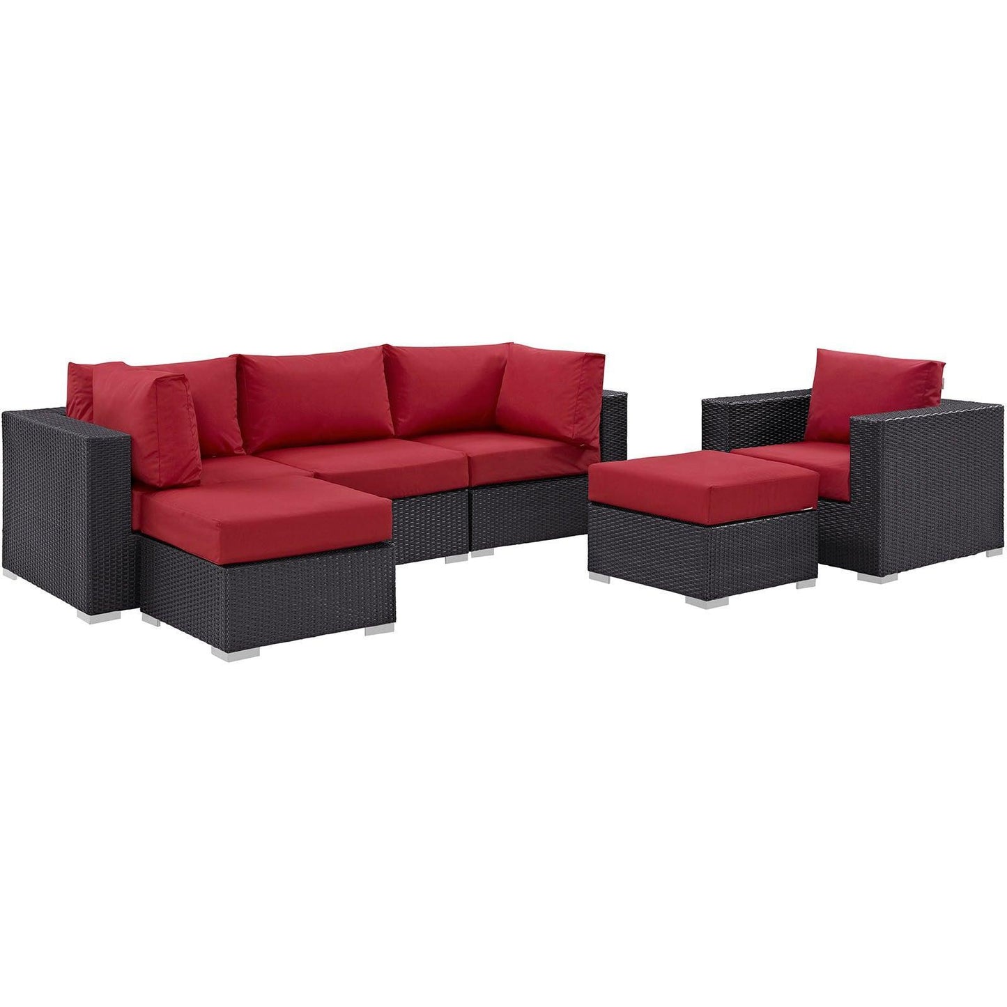 Modway Convene 6 Piece Outdoor Patio Sectional Set FredCo