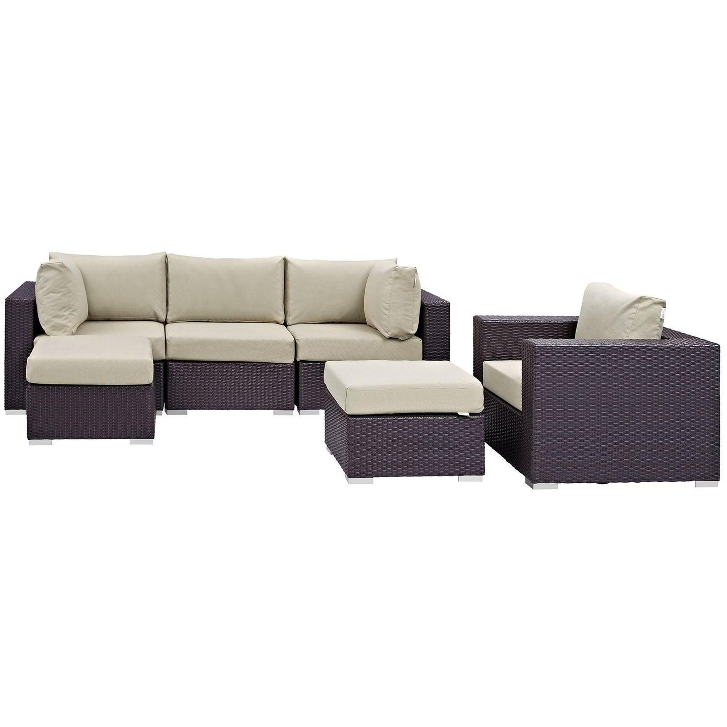 Modway Convene 6 Piece Outdoor Patio Sectional Set FredCo