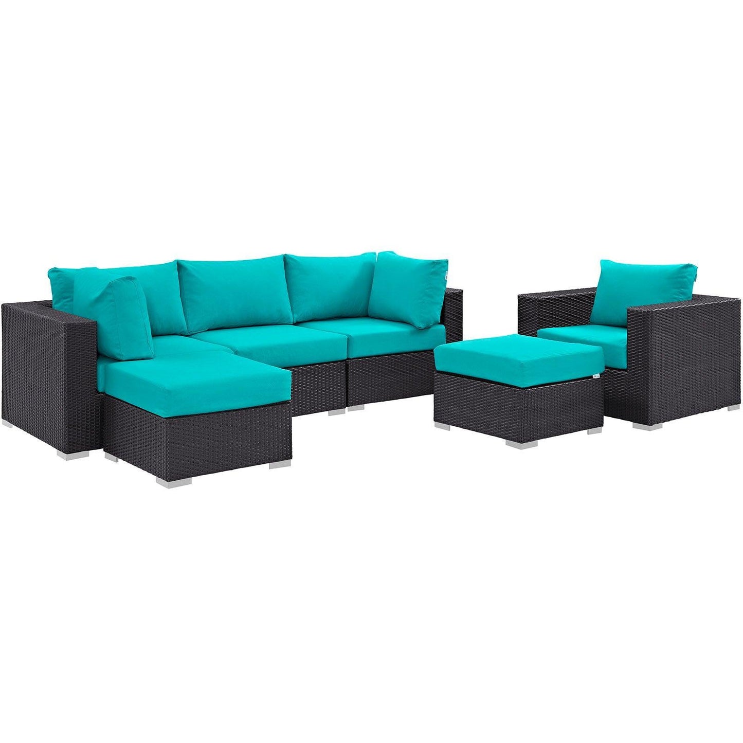 Modway Convene 6 Piece Outdoor Patio Sectional Set FredCo