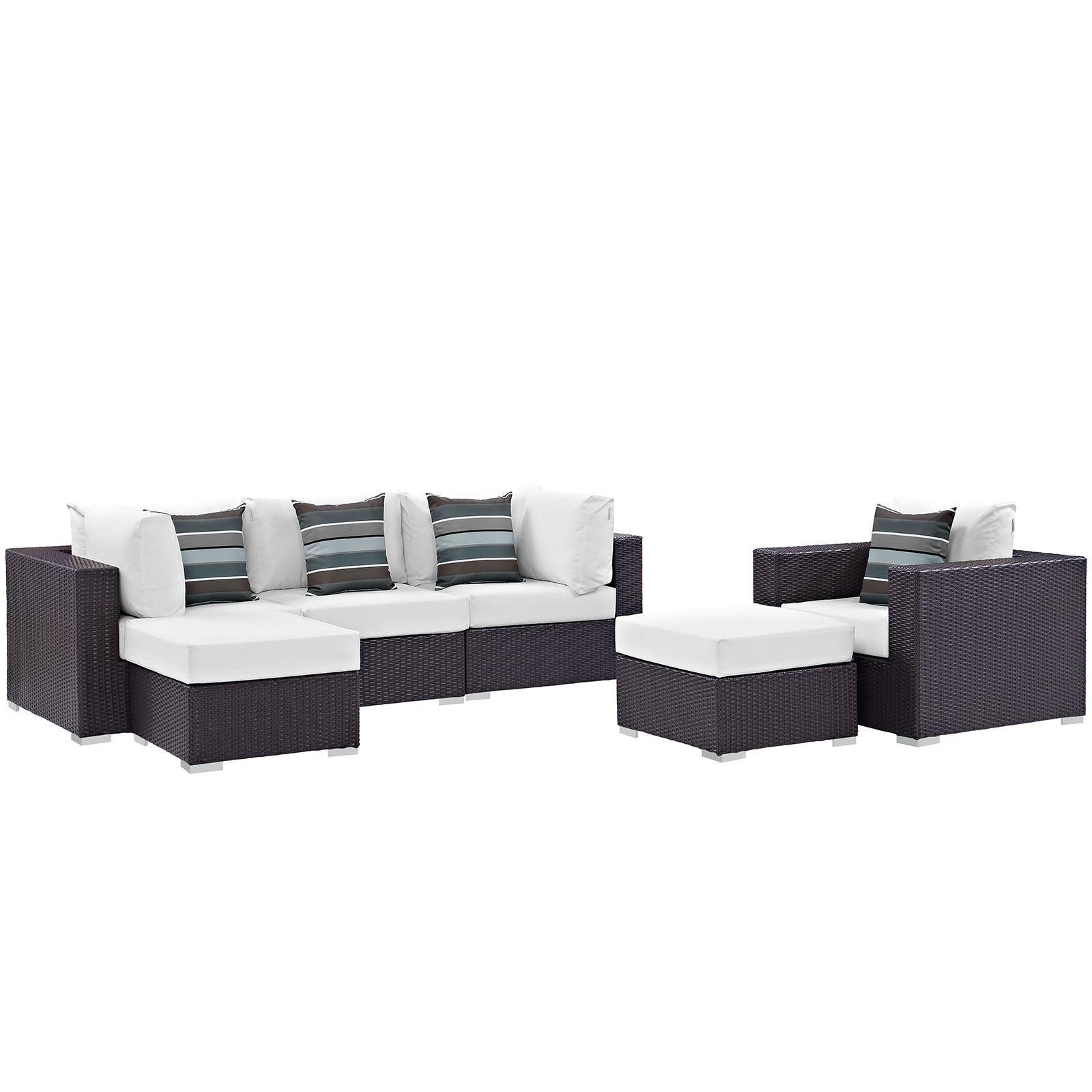 Modway Convene 6 Piece Outdoor Patio Sectional Set, EEI-2372 FredCo