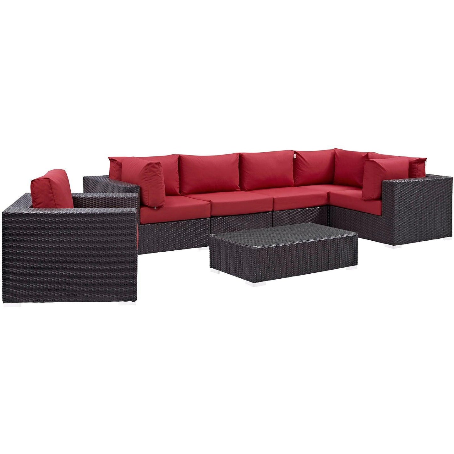 Modway Convene 7 Piece Outdoor Patio Sectional Set FredCo