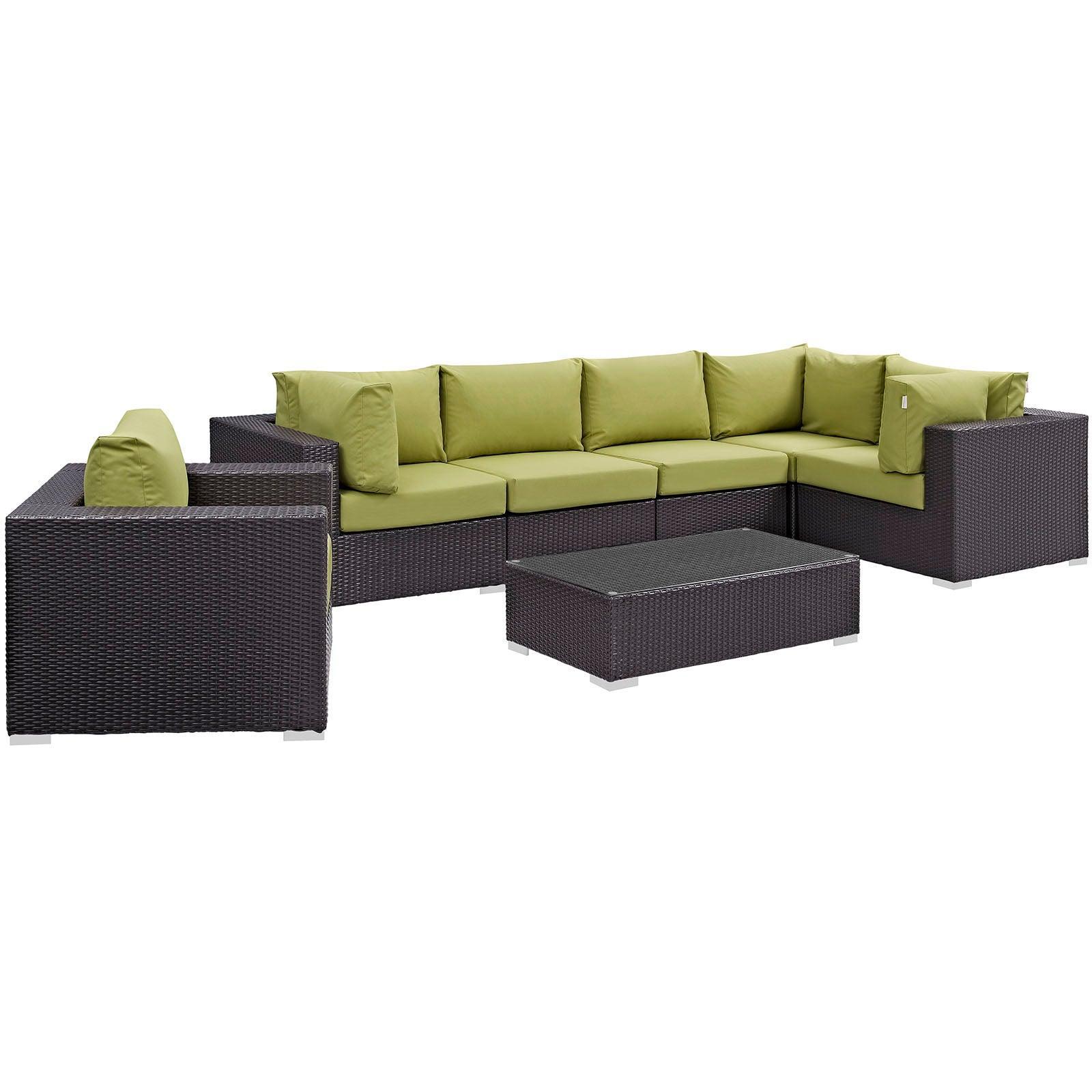 Modway Convene 7 Piece Outdoor Patio Sectional Set FredCo