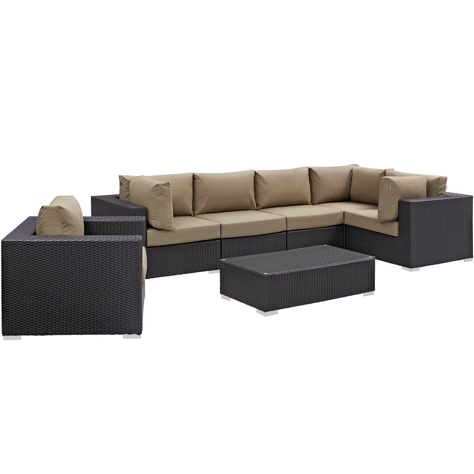 Modway Convene 7 Piece Outdoor Patio Sectional Set FredCo