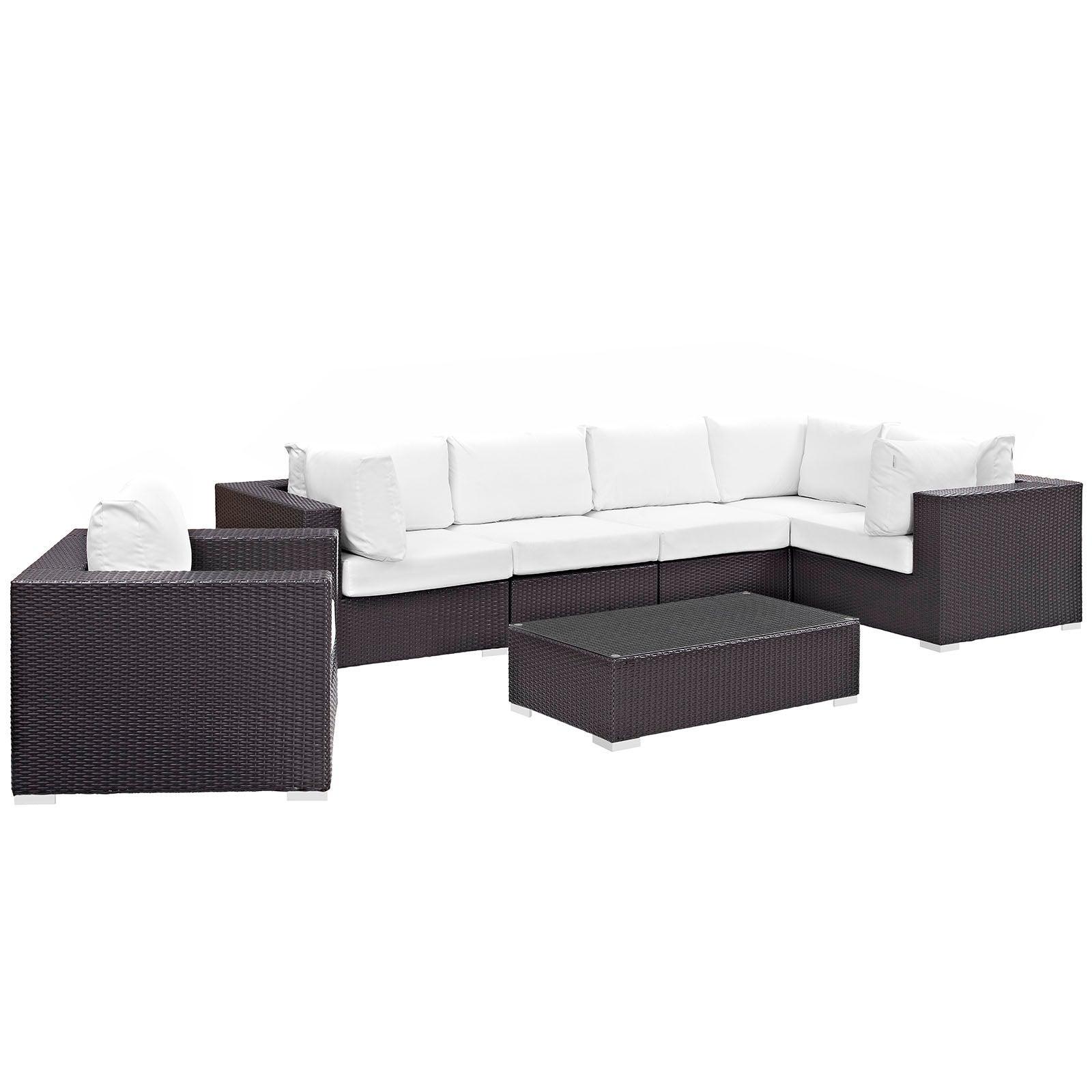 Modway Convene 7 Piece Outdoor Patio Sectional Set FredCo