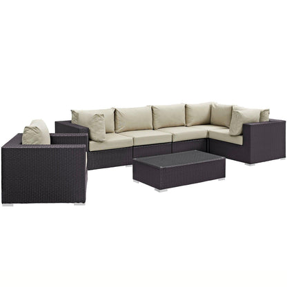 Modway Convene 7 Piece Outdoor Patio Sectional Set FredCo