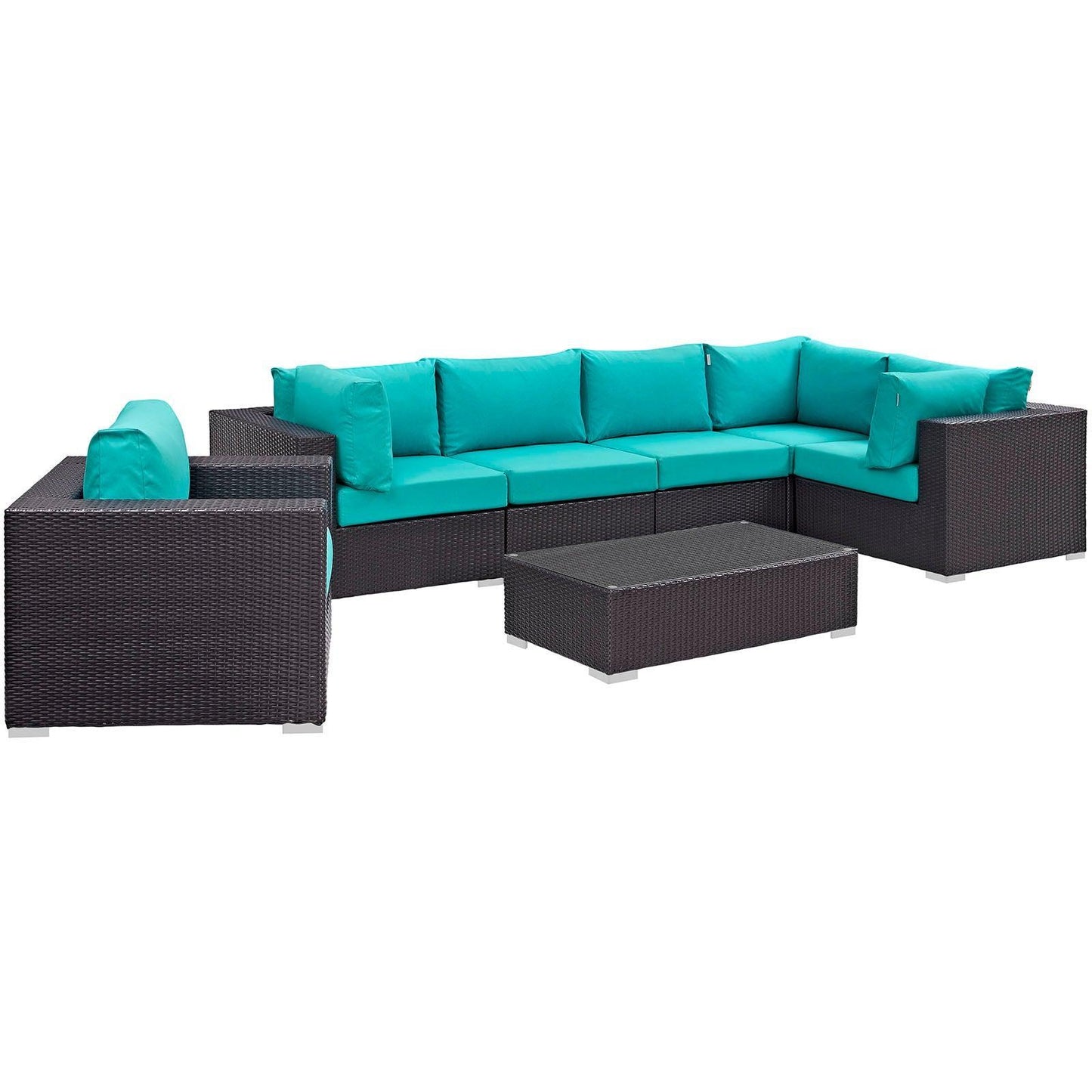 Modway Convene 7 Piece Outdoor Patio Sectional Set FredCo