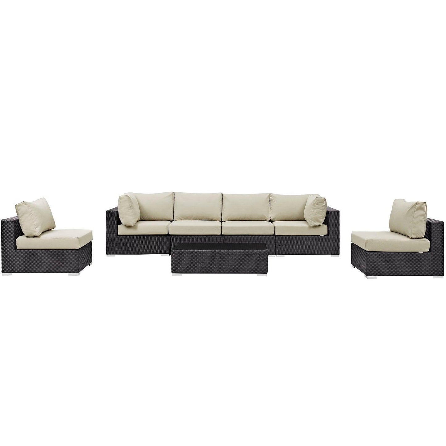 Modway Convene 7 Piece Outdoor Patio Sectional Set, EEI-2164 FredCo