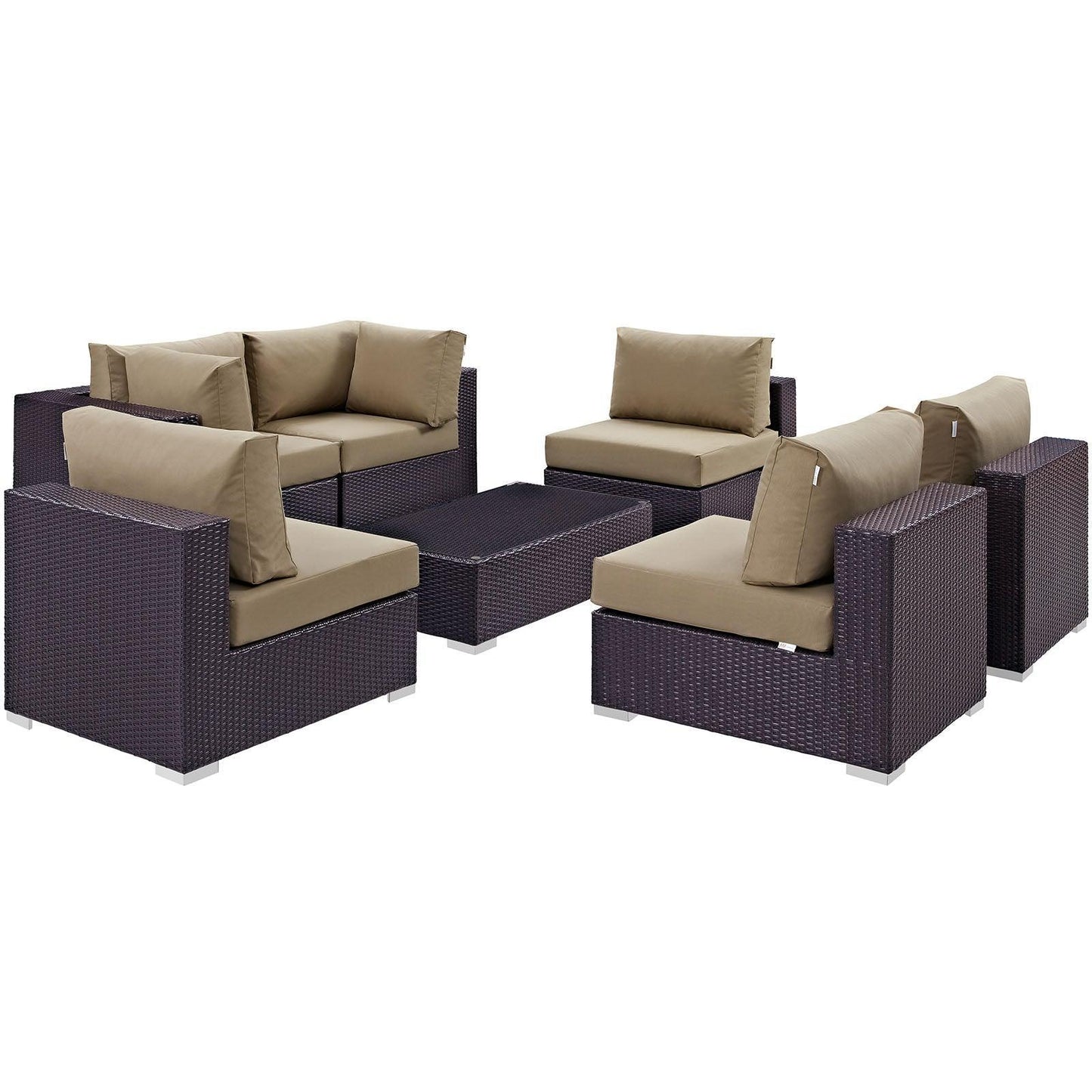 Modway Convene 7 Piece Outdoor Patio Sectional Set, EEI-2164 FredCo