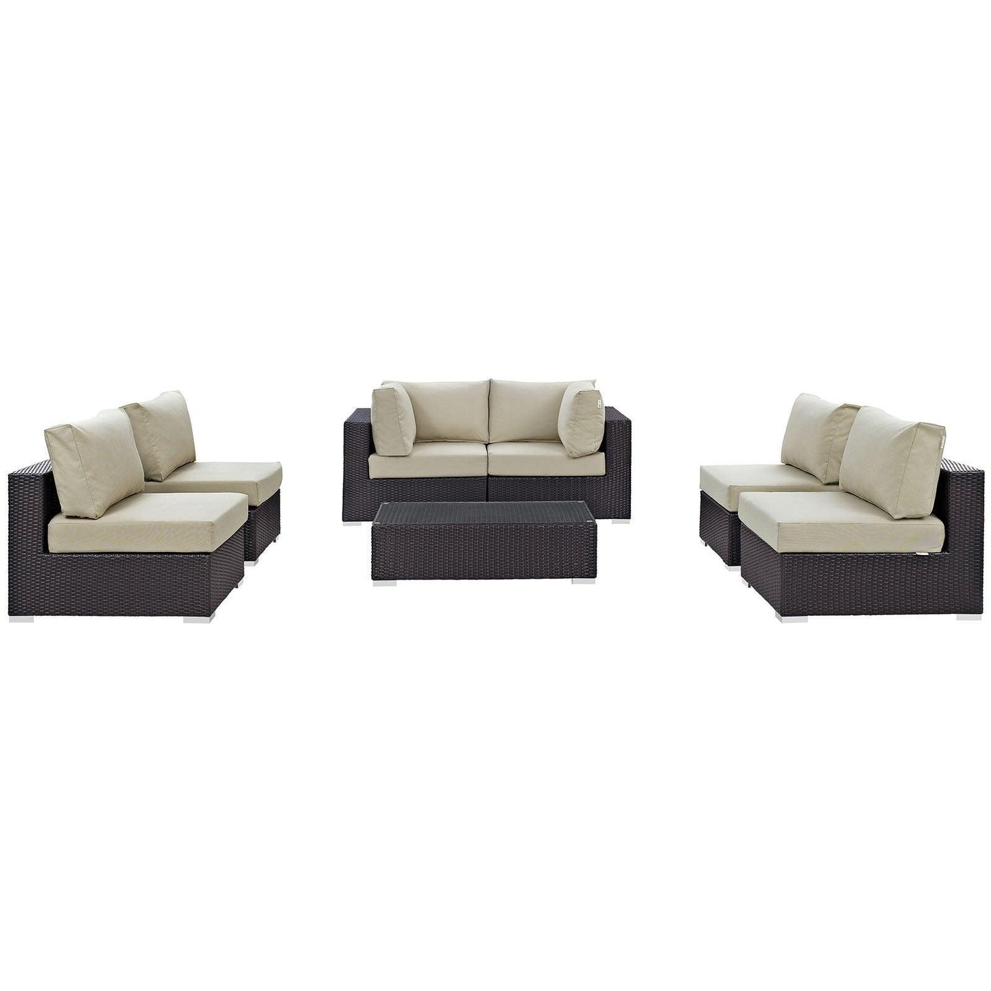 Modway Convene 7 Piece Outdoor Patio Sectional Set, EEI-2164 FredCo