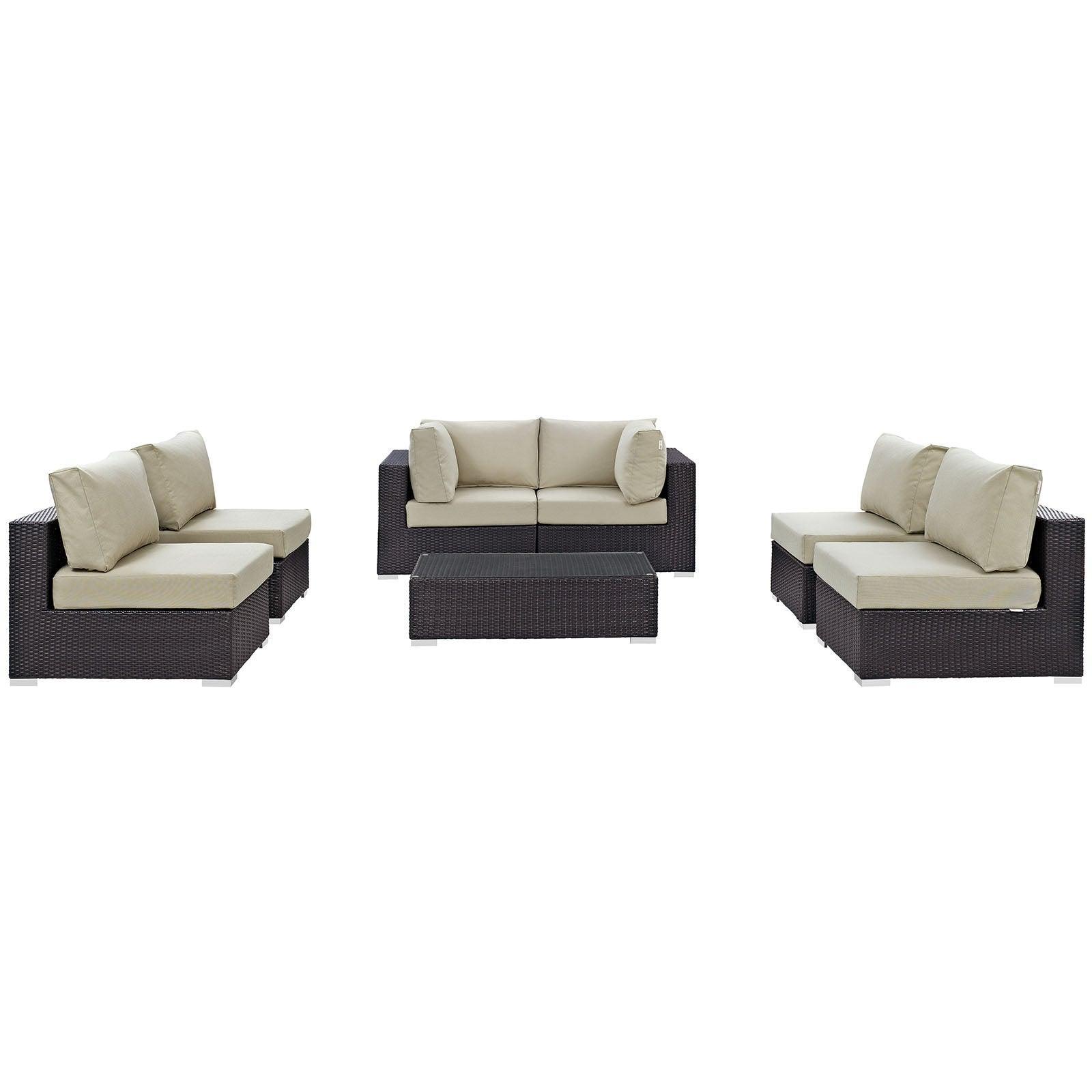 Modway Convene 7 Piece Outdoor Patio Sectional Set, EEI-2164 FredCo