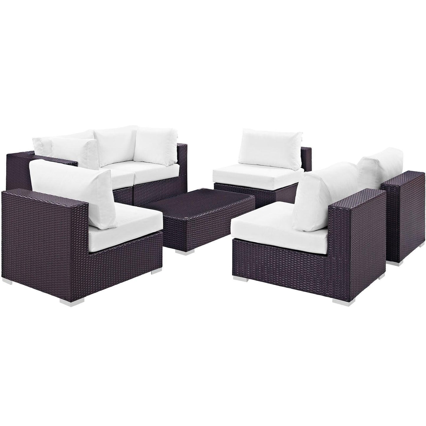 Modway Convene 7 Piece Outdoor Patio Sectional Set, EEI-2164 FredCo