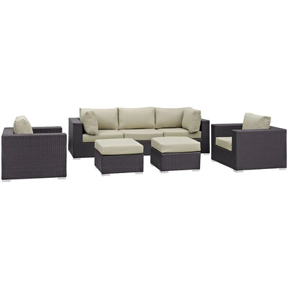 Modway Convene 7 Piece Outdoor Patio Sectional Set, EEI-2200 FredCo