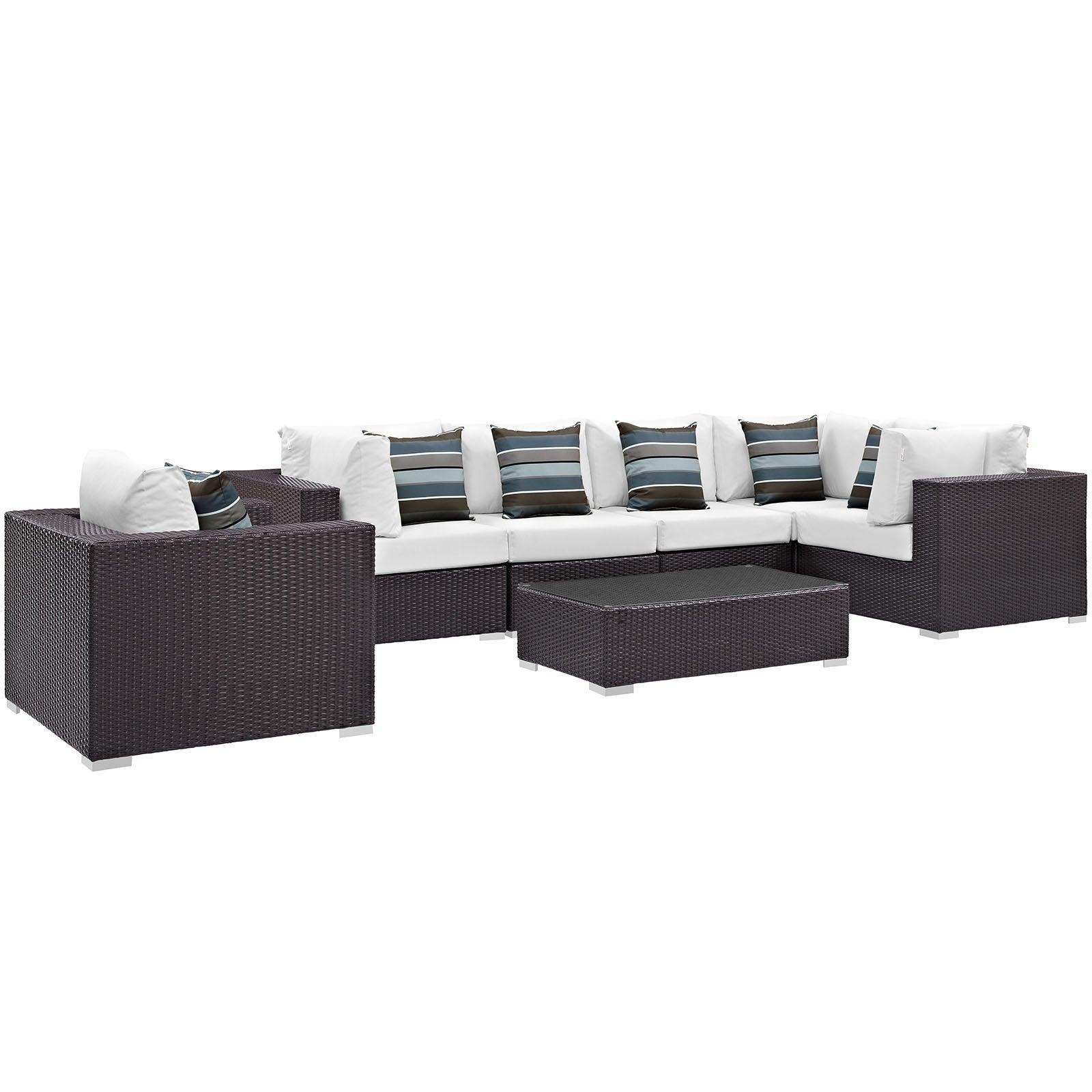 Modway Convene 7 Piece Outdoor Patio Sectional Set, EEI-2350 FredCo