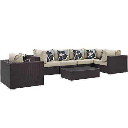 Modway Convene 7 Piece Outdoor Patio Sectional Set, EEI-2350 FredCo
