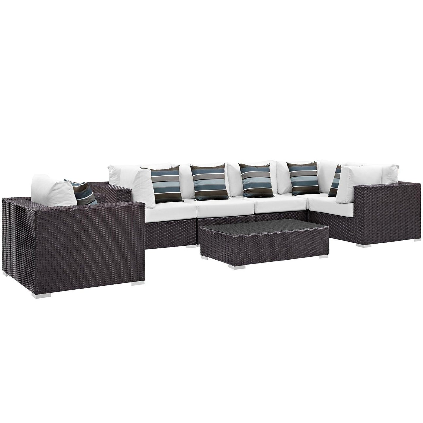 Modway Convene 7 Piece Outdoor Patio Sectional Set, EEI-2350 FredCo