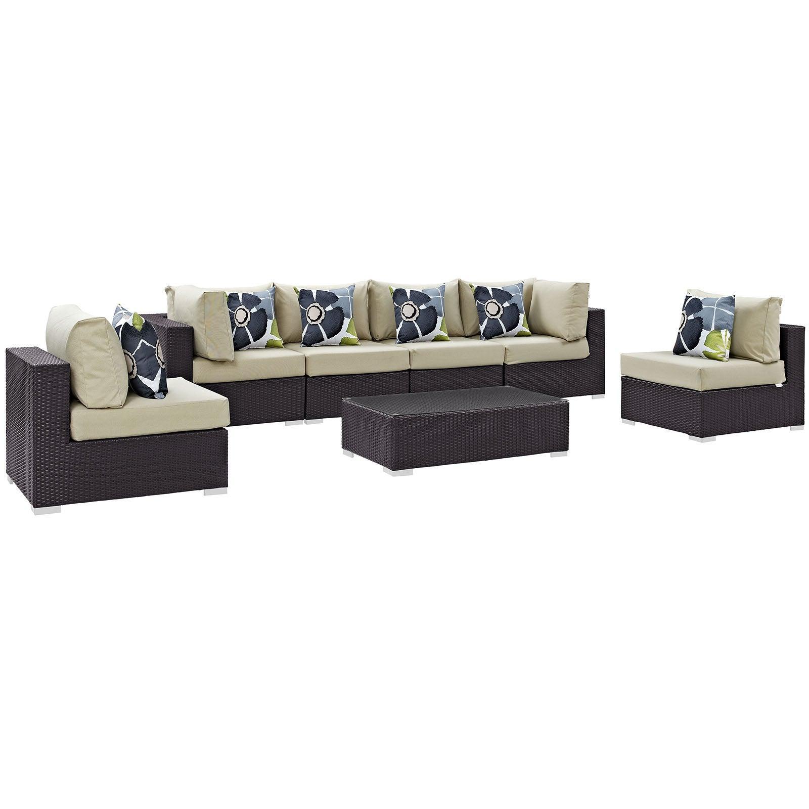 Modway Convene 7 Piece Outdoor Patio Sectional Set, EEI-2357 FredCo