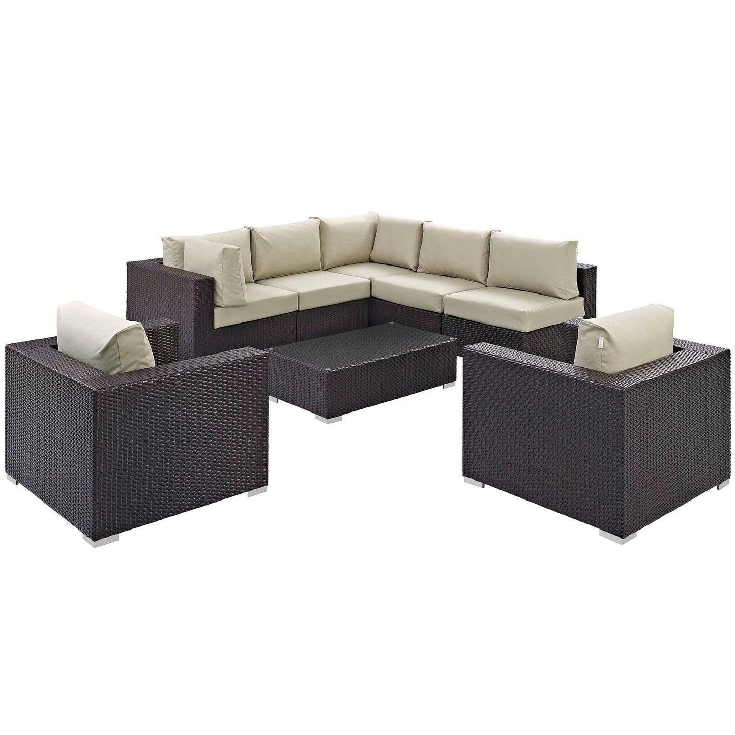 Modway Convene 8 Piece Outdoor Patio Sectional Set, EEI-2203 FredCo