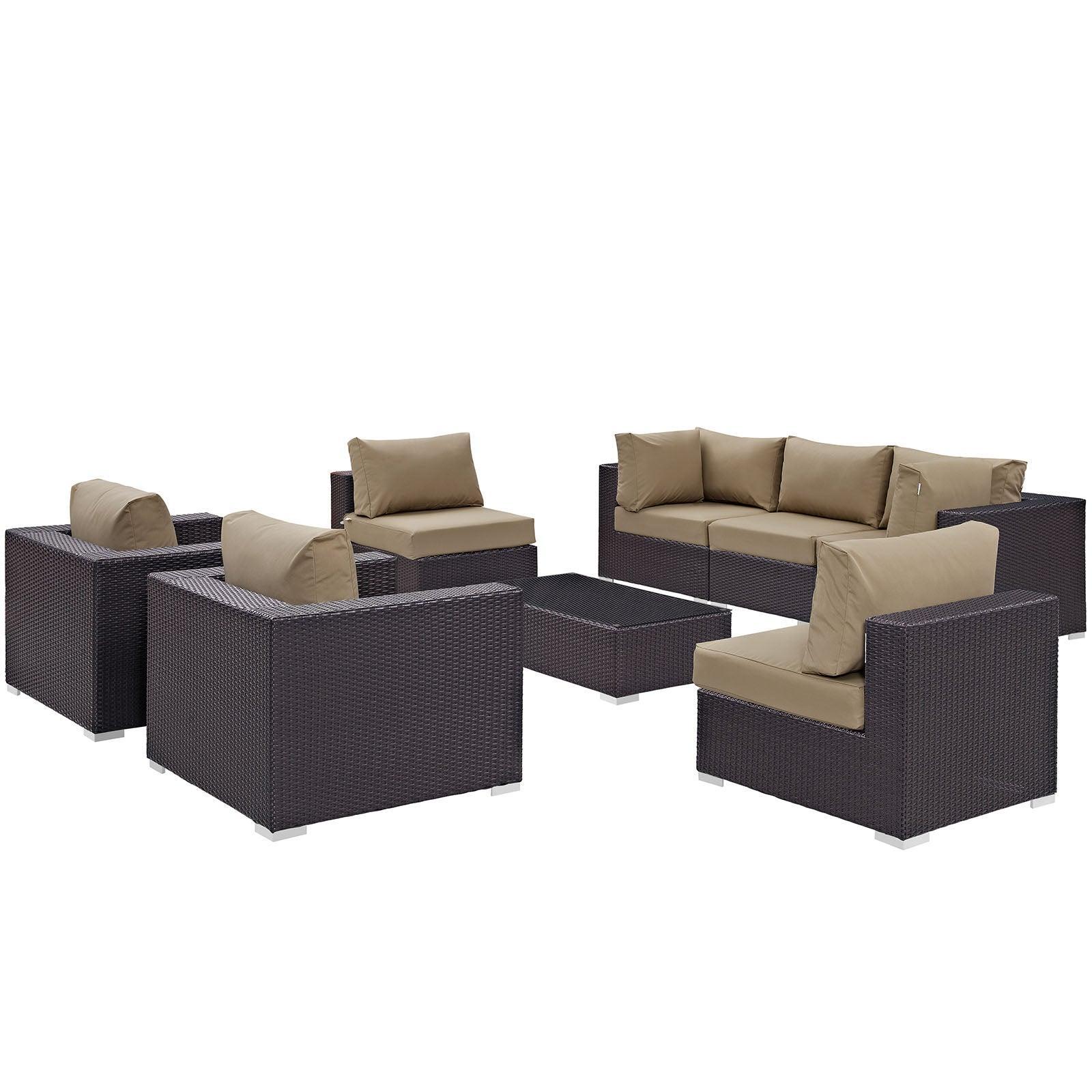 Modway Convene 8 Piece Outdoor Patio Sectional Set, EEI-2203 FredCo