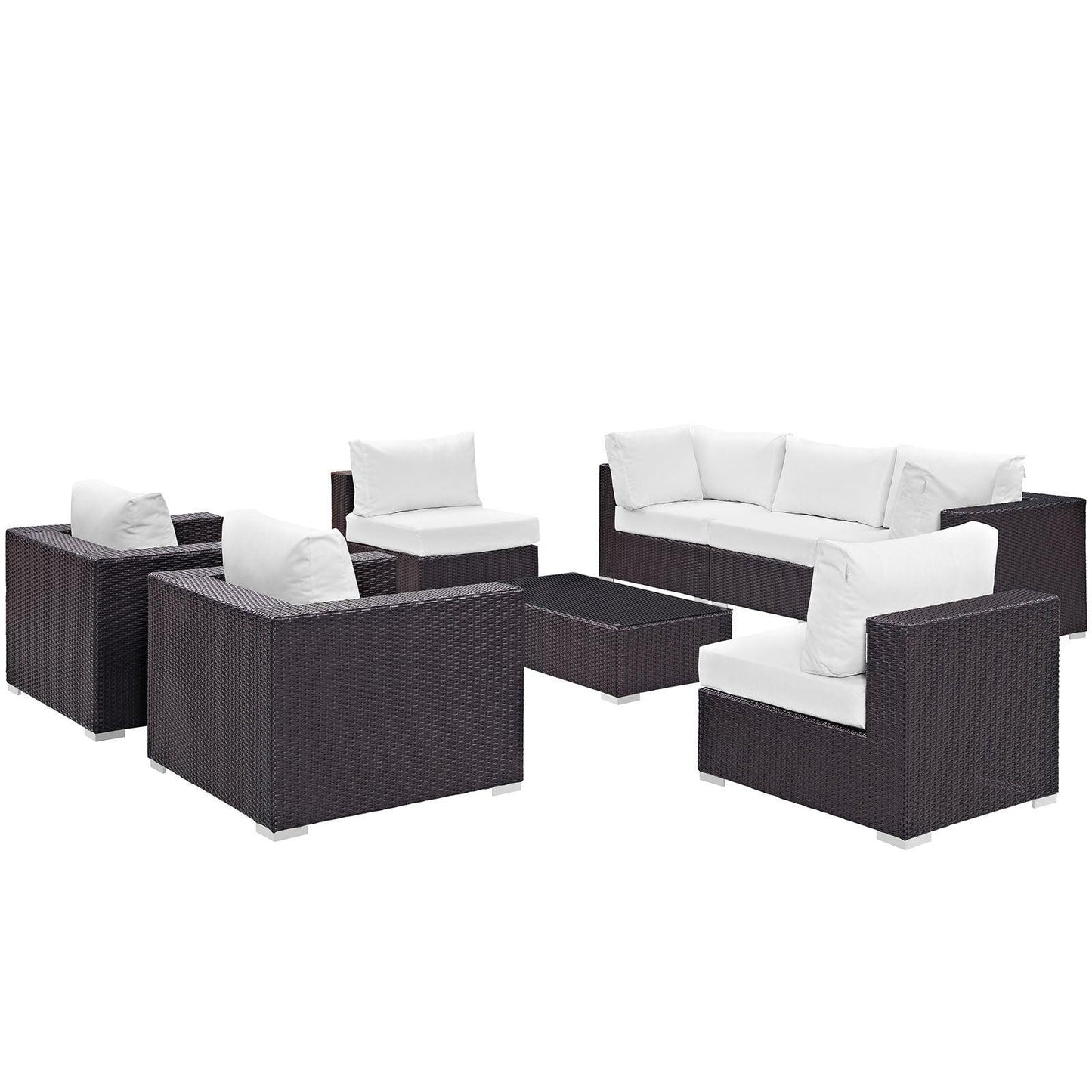 Modway Convene 8 Piece Outdoor Patio Sectional Set, EEI-2203 FredCo