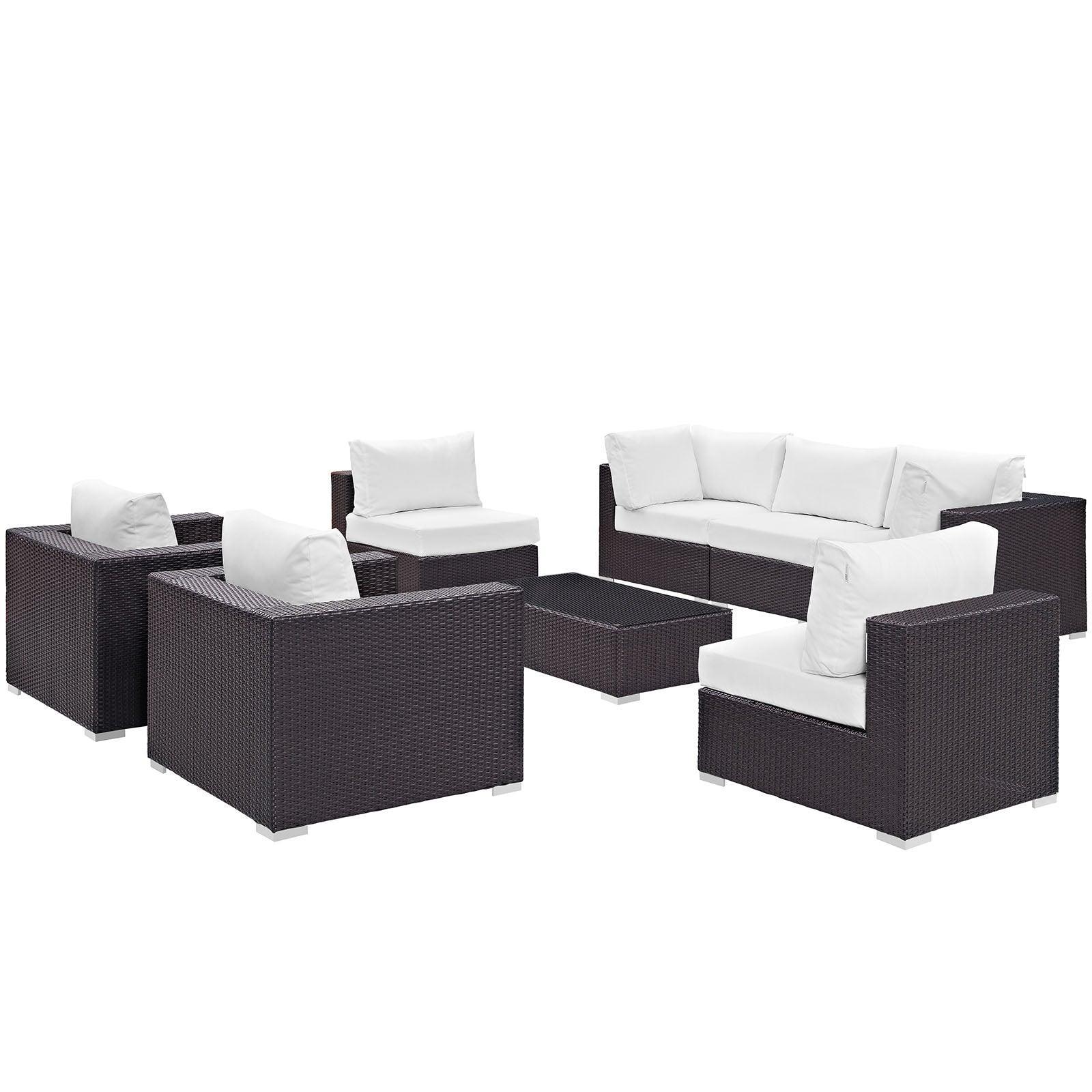 Modway Convene 8 Piece Outdoor Patio Sectional Set, EEI-2203 FredCo