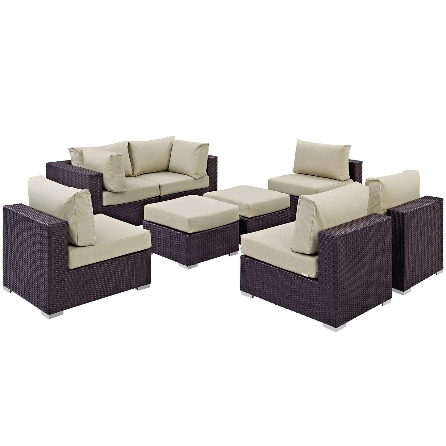 Modway Convene 8 Piece Outdoor Patio Sectional Set, EEI-2204 FredCo