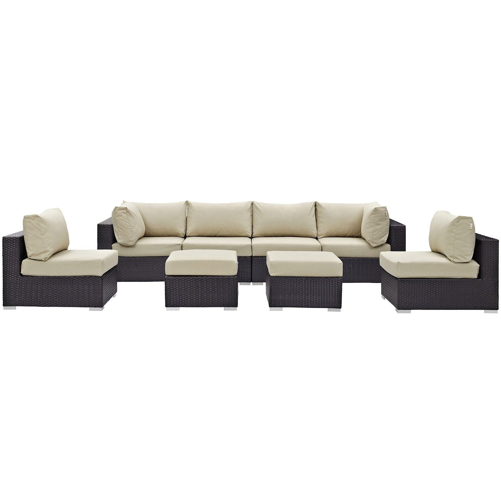 Modway Convene 8 Piece Outdoor Patio Sectional Set, EEI-2204 FredCo