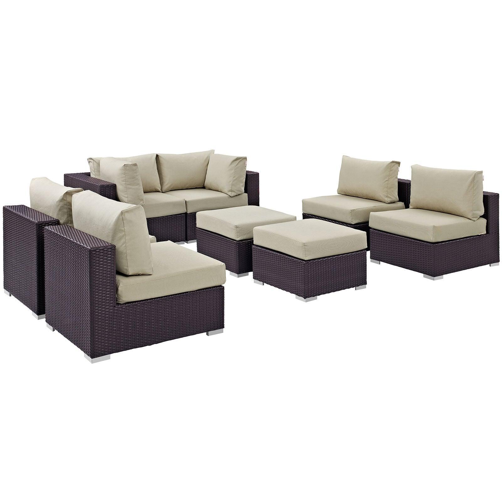 Modway Convene 8 Piece Outdoor Patio Sectional Set, EEI-2204 FredCo
