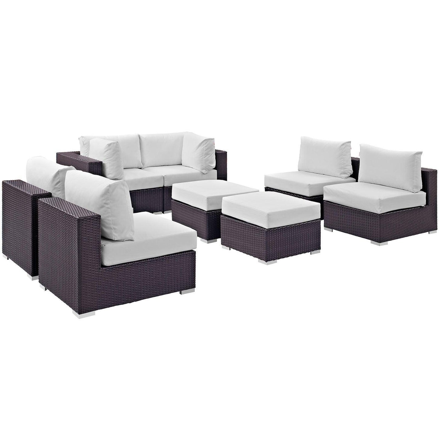 Modway Convene 8 Piece Outdoor Patio Sectional Set, EEI-2204 FredCo