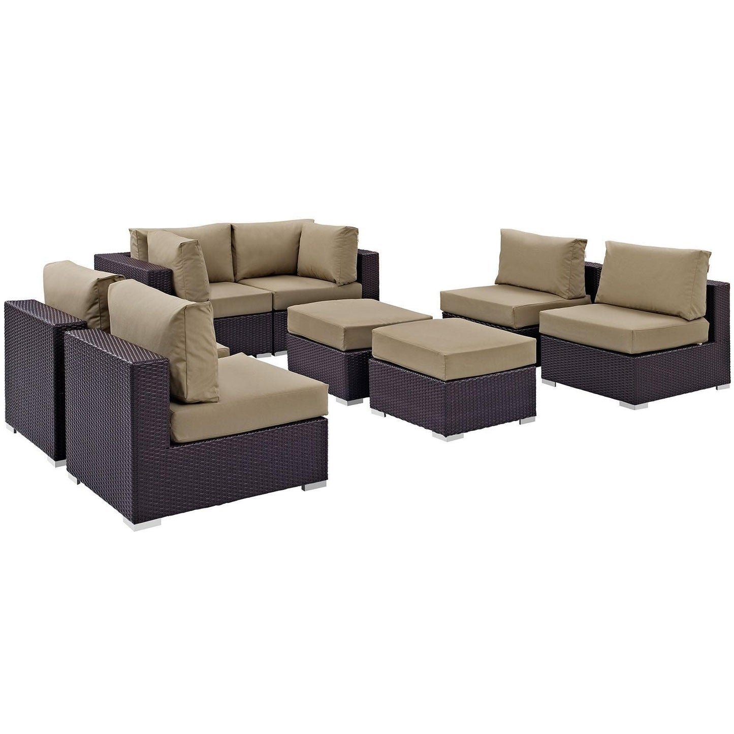 Modway Convene 8 Piece Outdoor Patio Sectional Set, EEI-2204 FredCo