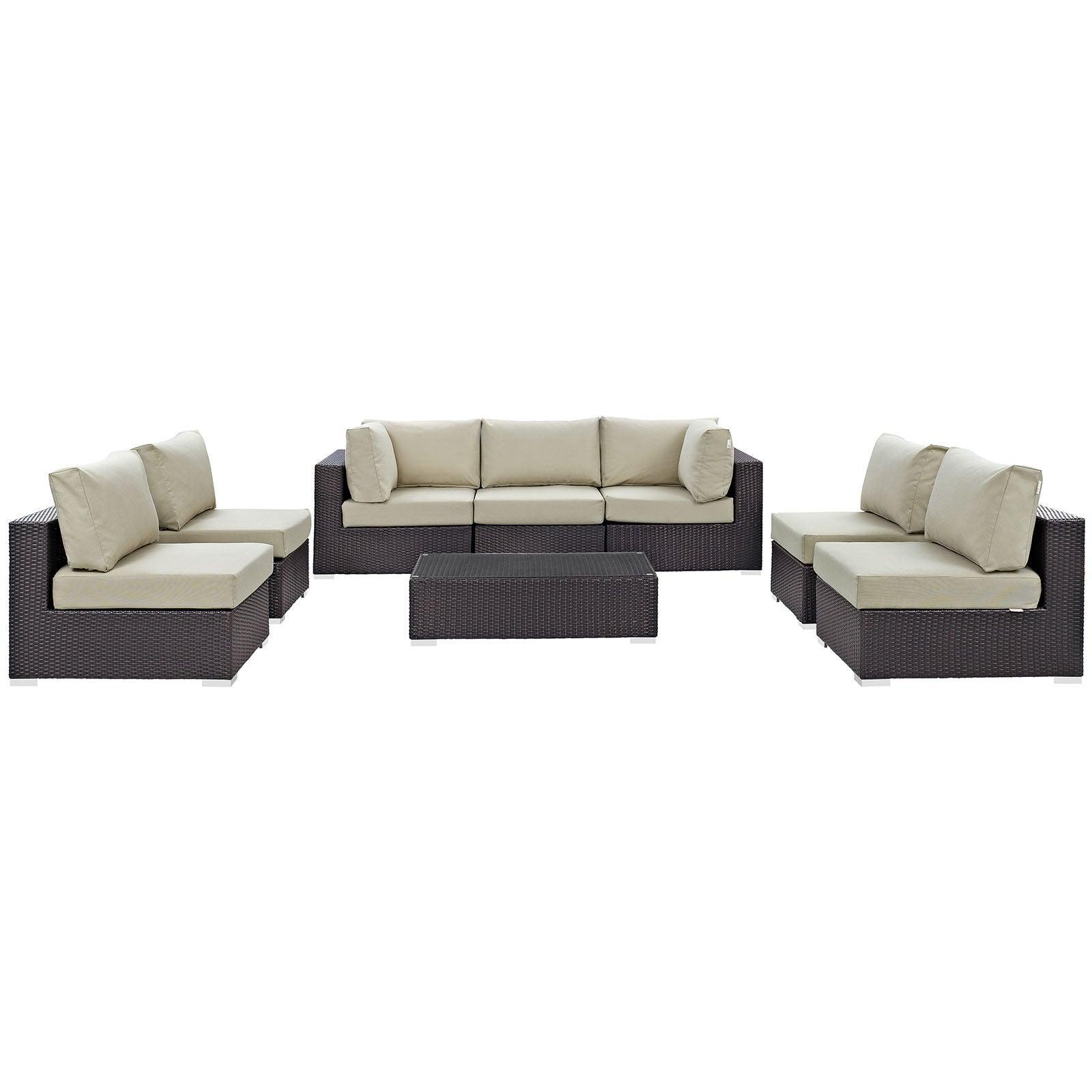 Modway Convene 8 Piece Outdoor Patio Sectional Set, EEI-2205 FredCo