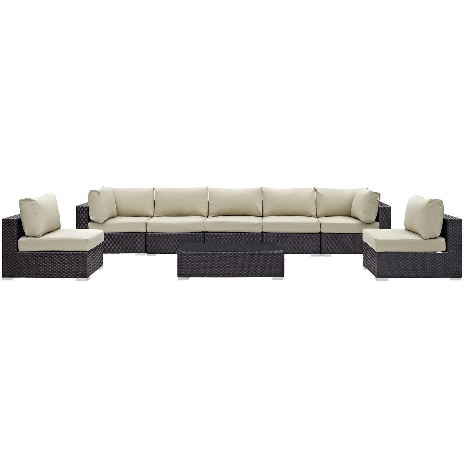 Modway Convene 8 Piece Outdoor Patio Sectional Set, EEI-2205 FredCo
